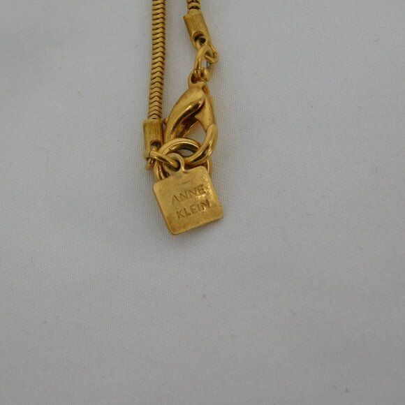 Anne Klein Ankh Necklace Gold Tone Egyptian Key of Life Pendant Long Over 28" - Picture 5 of 7